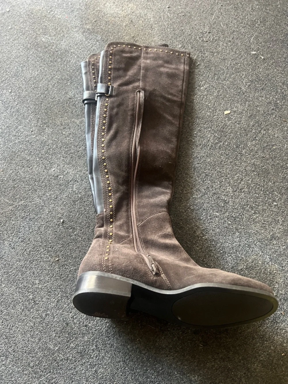 Women's Flat Over The Knee Boots Suede Platform Thigh High Boots Rivet festival